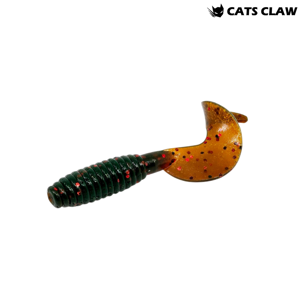 캣츠크로우 B그럽웜 쏘가리웜 광어 양태 농어 우럭 락피쉬웜 008 모터오일, 7.6cm(3인치) - 메인 이미지