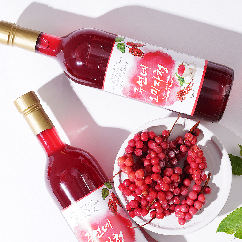 인제 오미자청 원액 오미자엑기스 750ml 1병 임산부 선물 즙 진액 효소 만들기 효능