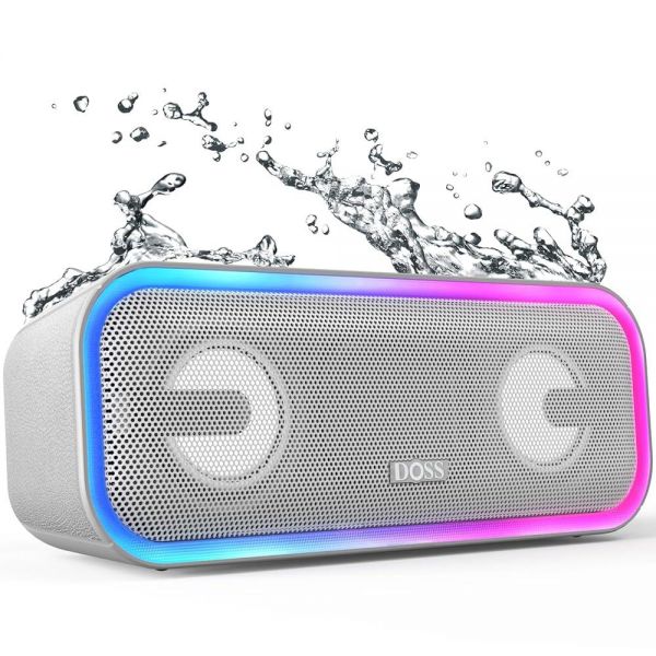 DOSS SoundBox Pro+ 무선 24W 인상적인 사운드, 베이스, IPX5 방수, 15시간 재생, 스테레오 페어링, 혼합 색상 조명, 20.1 : 비쥬베르본점