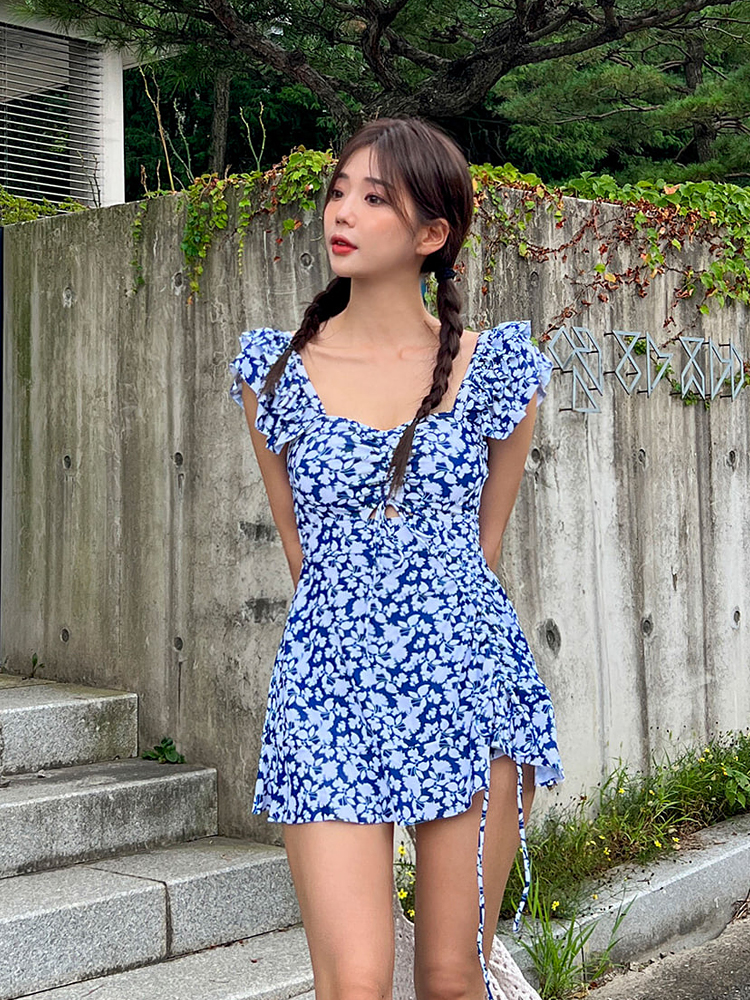 하치 플라워 원피스 수영복