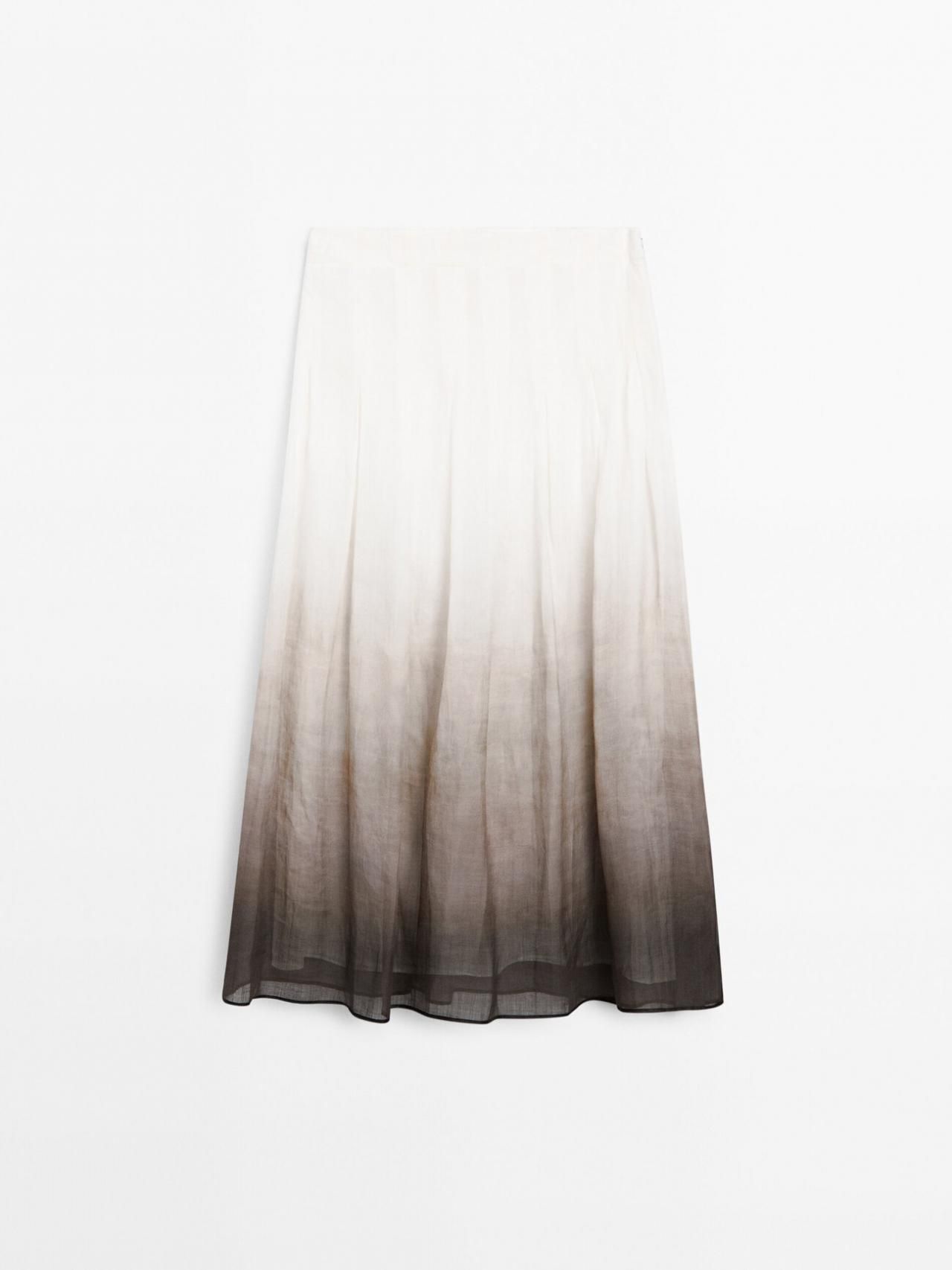 마시모두띠 그라데이션 플리츠 스커트 5234/883 STONE