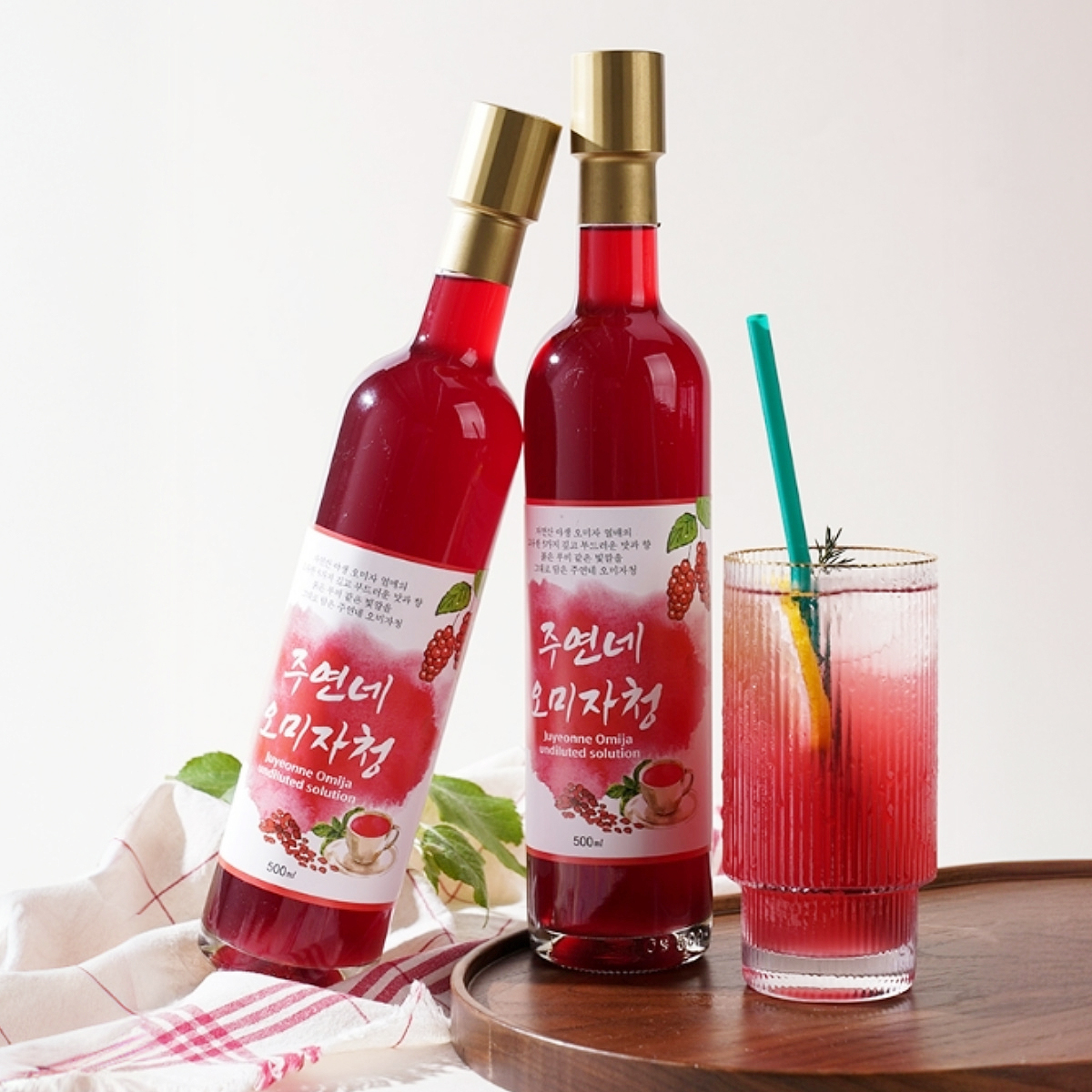 수제 오미자청 원액 엑기스 선물 500ml 2병 임산부 선물 즙 진액 효소 만들기 효능