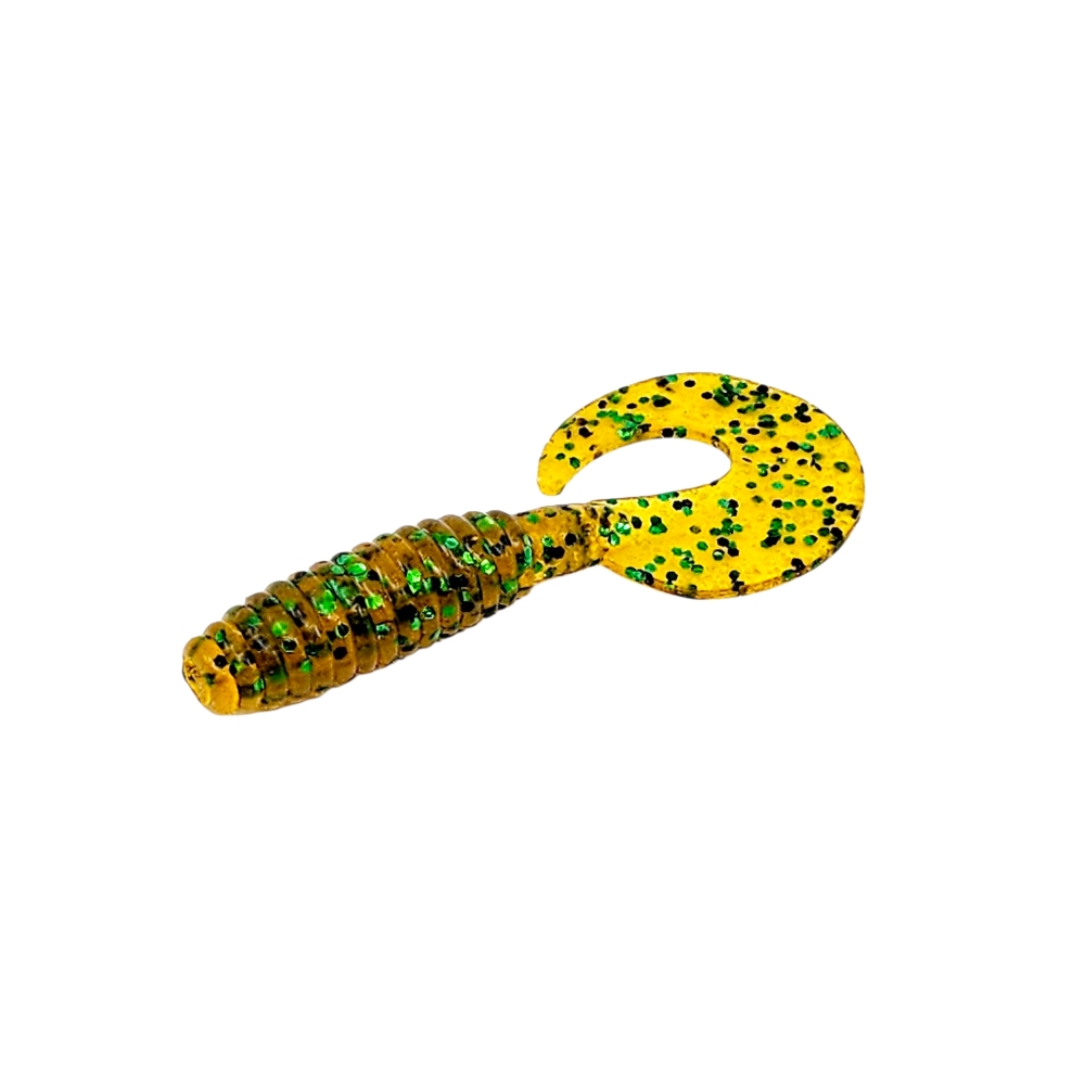 캣츠크로우 B그럽웜 쏘가리웜 광어 양태 농어 우럭 락피쉬웜 018 골드 그린, 7.6cm(3인치) - 상세 이미지 2