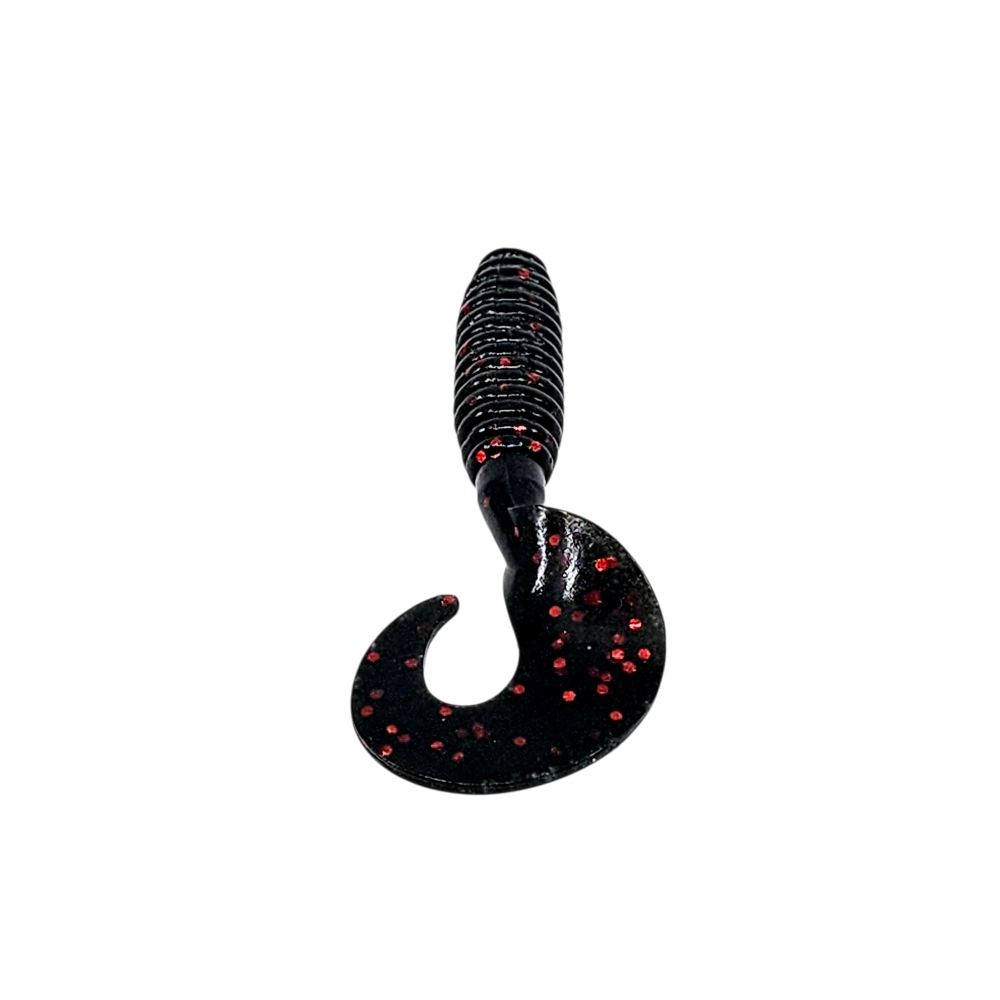 캣츠크로우 B그럽웜 쏘가리웜 광어 양태 농어 우럭 락피쉬웜 007 블랙 레드, 7.6cm(3인치) - 상세 이미지 3