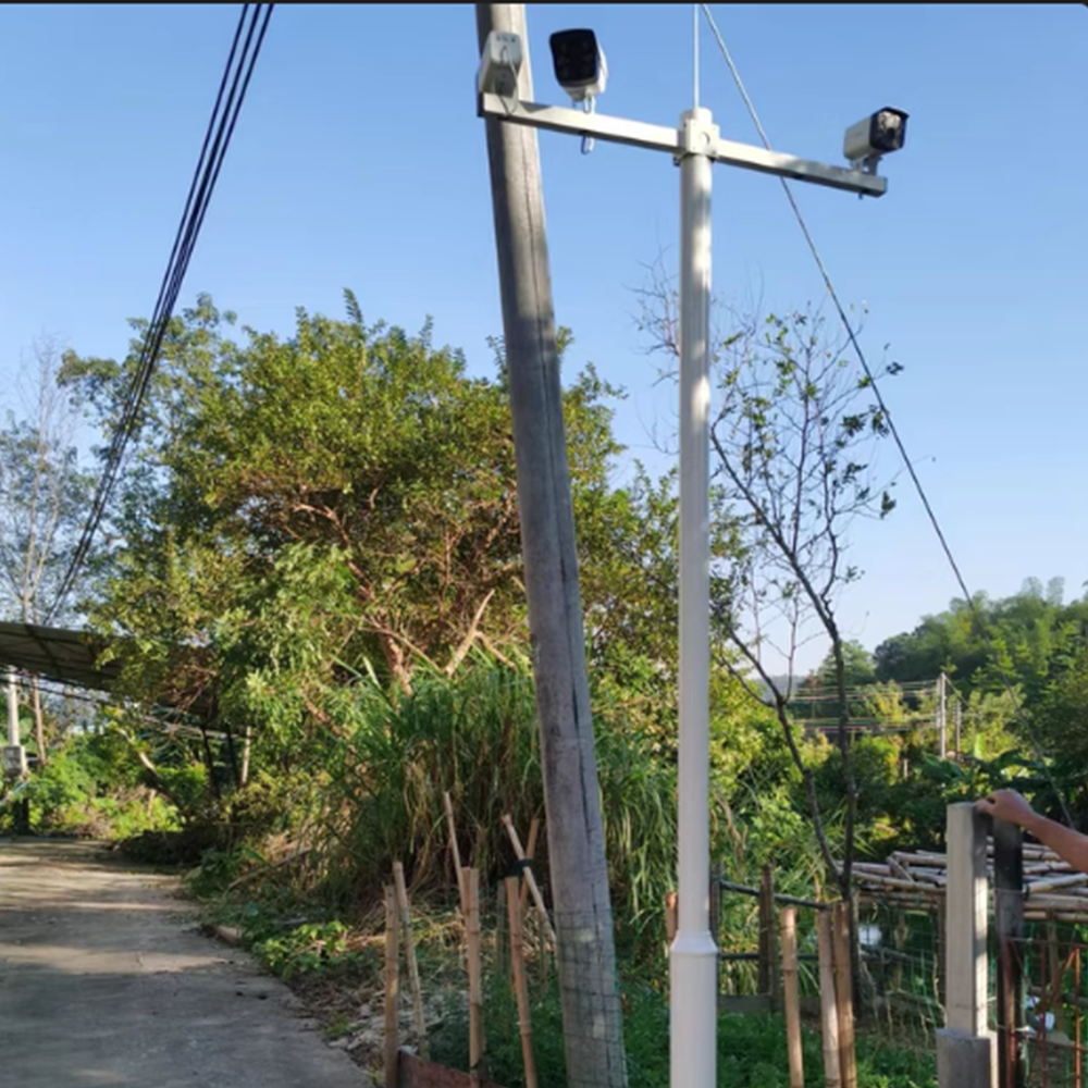 감시카메라 폴대 모니터링 CCTV 기둥 실외 스틸 지지대 2m 기둥 기본가로팔 포함 - 상세 이미지 3