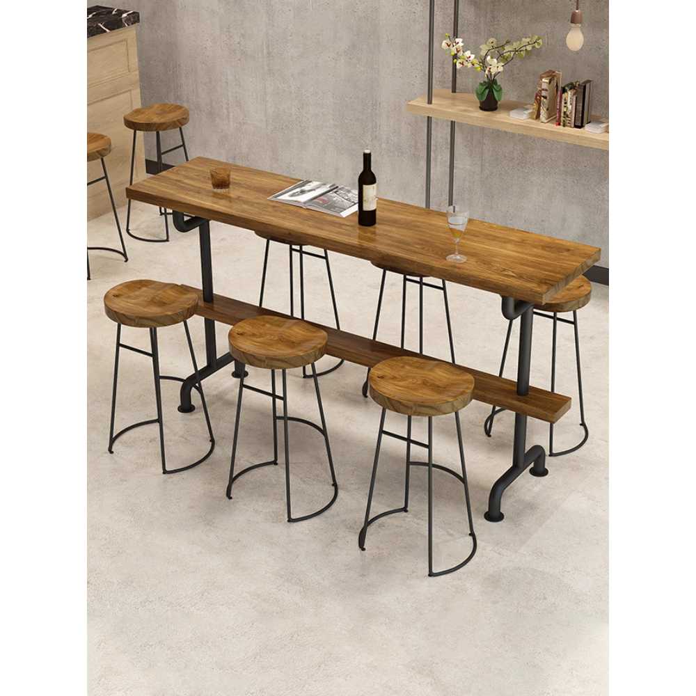 원목 바 테이블 창가 좁고 엔틱 아일랜드식탁 빈티지 100x50cm - 상세 이미지 4