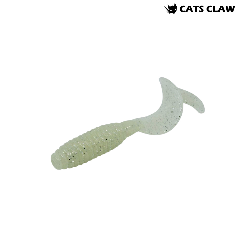 캣츠크로우 B그럽웜 쏘가리웜 광어 양태 농어 우럭 락피쉬웜 022 글로우 실버 펄, 7.6cm(3인치) - 메인 이미지