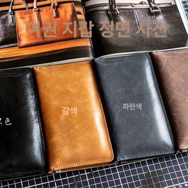 고급 소가죽 여권 지갑 가죽여권지갑 소가죽여권 여권케이스지갑 rfid여권 해킹방지여권 외부 카키색-내부 크림색 - 상세 이미지 3
