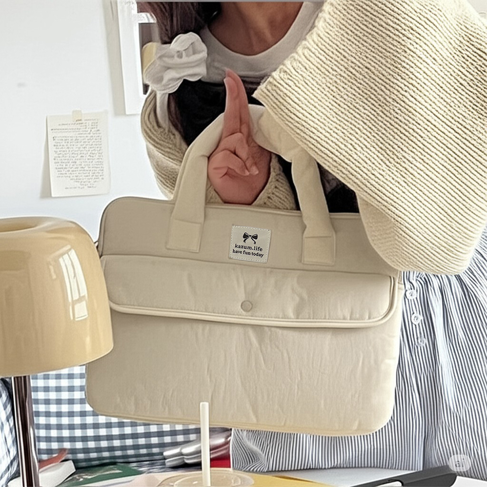 노트북 파우치 가방 맥북에어 삼성 갤럭시북5프로 엘지그램 태블릿 38.1cm(15인치), 아이보리