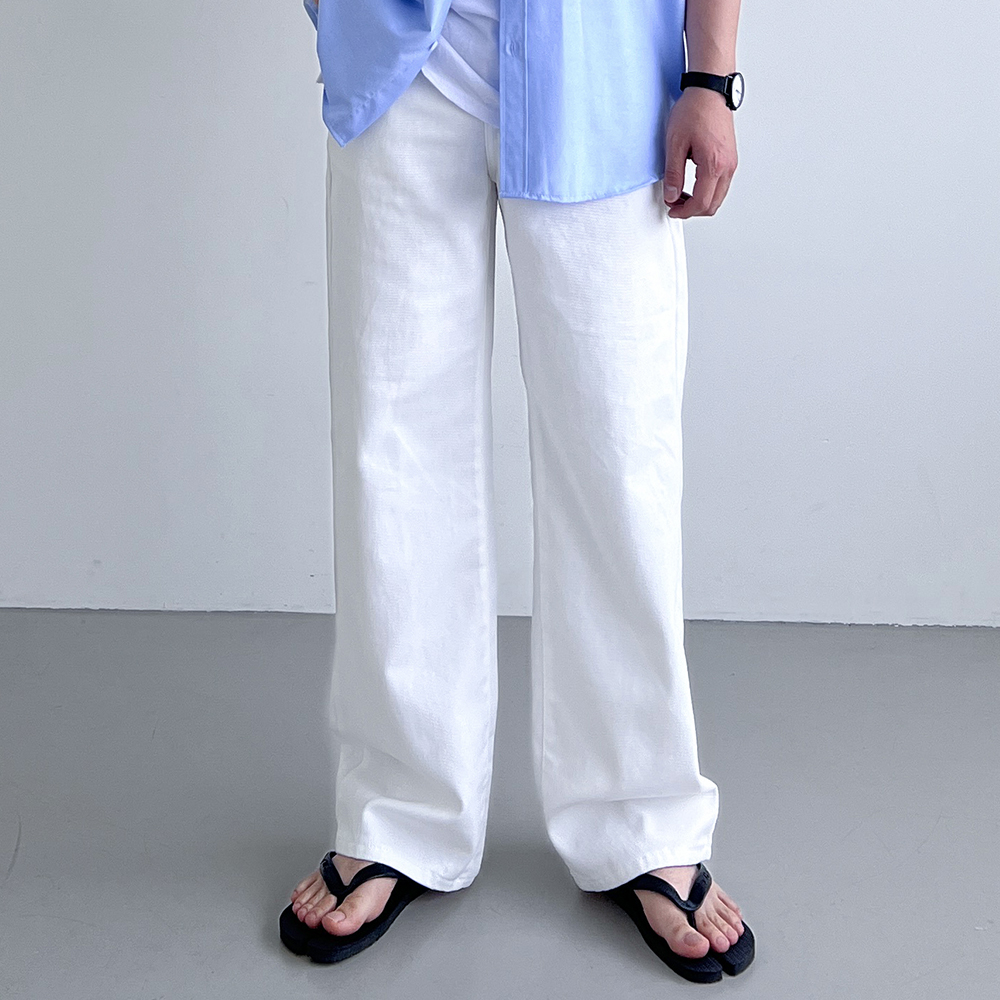 남자흰바지 백바지 남자와이드팬츠 통바지 - 상품 이미지