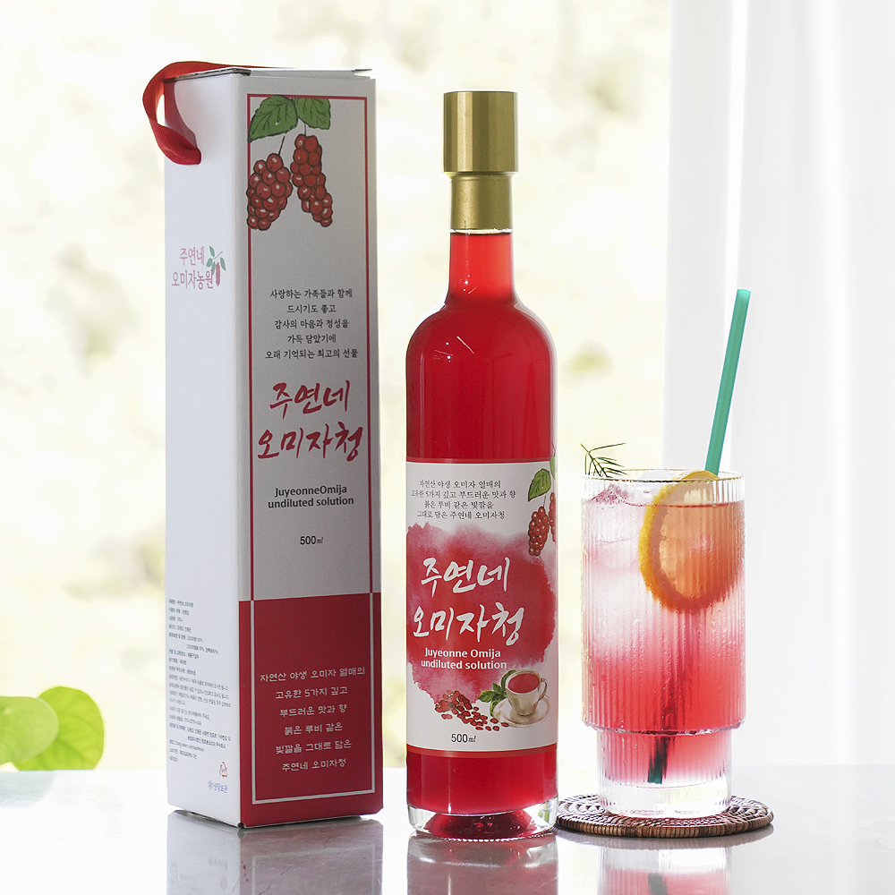 인제 수제 오미자청 원액 오미자엑기스 500ml 임산부 선물 즙 진액 효소 만들기 효능