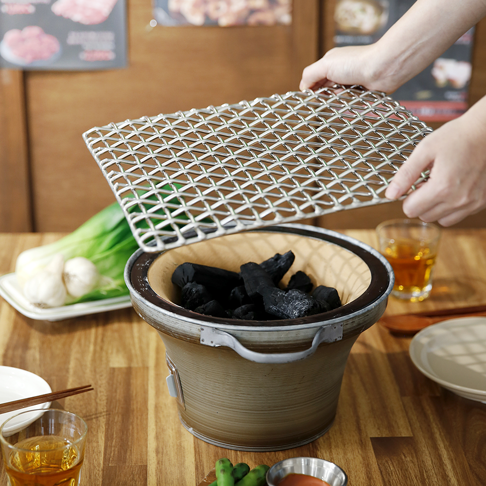 플라라 국산 사각 스텐 304 대형 고기 생선 바베큐 숯불 그릴 자이언트 석쇠