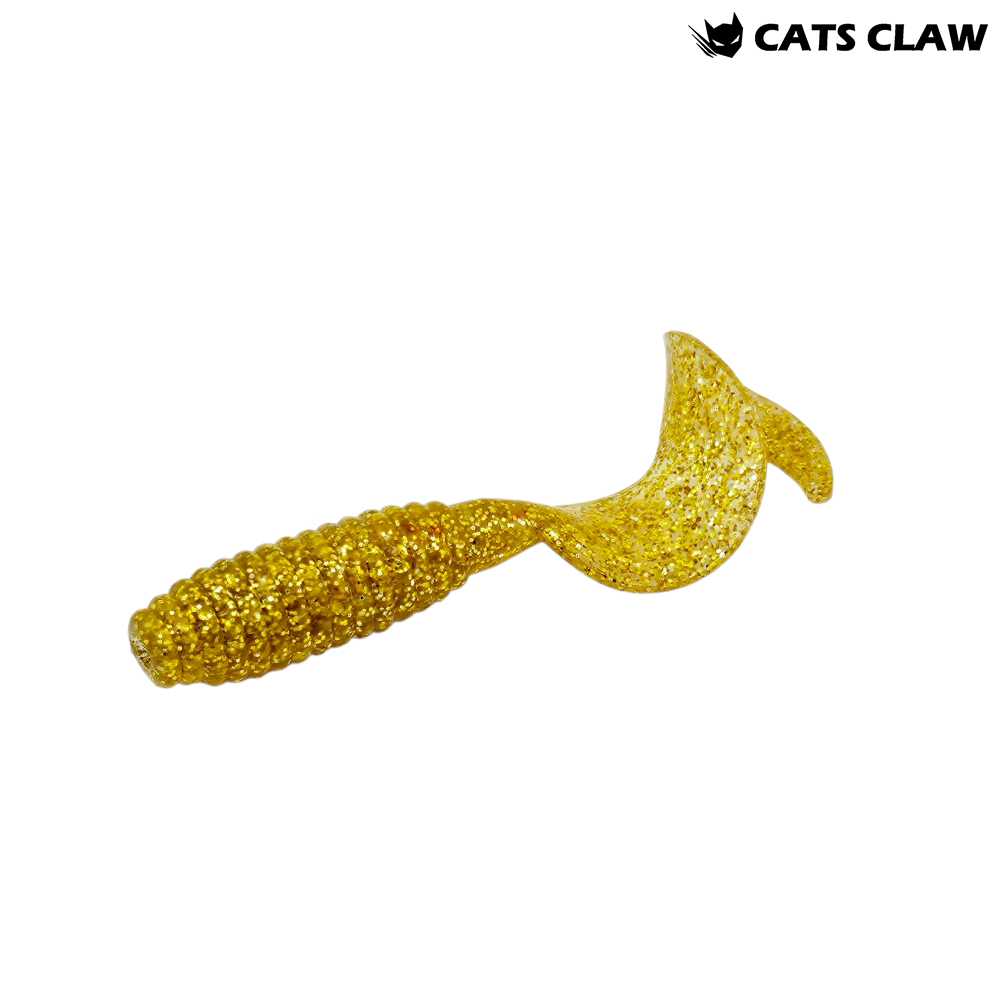 캣츠크로우 B그럽웜 쏘가리웜 광어 양태 농어 우럭 락피쉬웜 003 골드, 7.6cm(3인치) - 메인 이미지