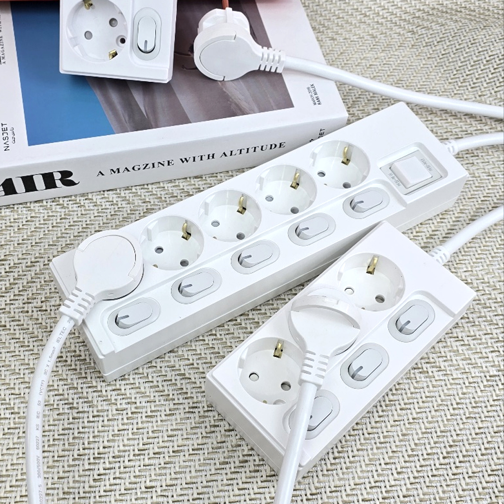 원스탑 제로갭 국산 슬림 납작 멀티탭 2구 개별스위치 안전커버포함 1m 이미지 3