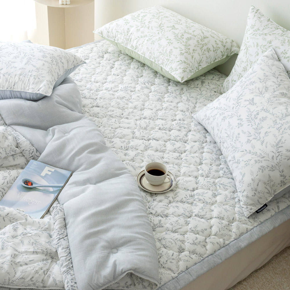 모달 고정밴드 알러지케어 밴드형 누빔 매트리스 모달 이브자리 침대 패드 SS