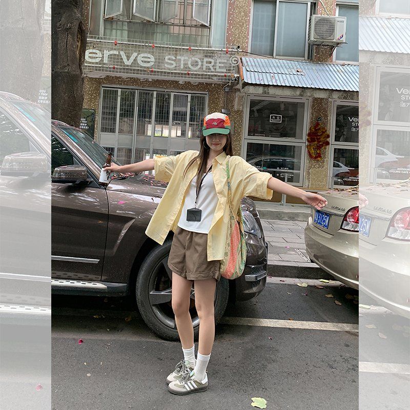 여름 여성 루즈핏 코튼100 카라 반팔 셔츠 남방 데일리 캐주얼 오버사이즈 이지웨어 시원한 - 상세 이미지 4