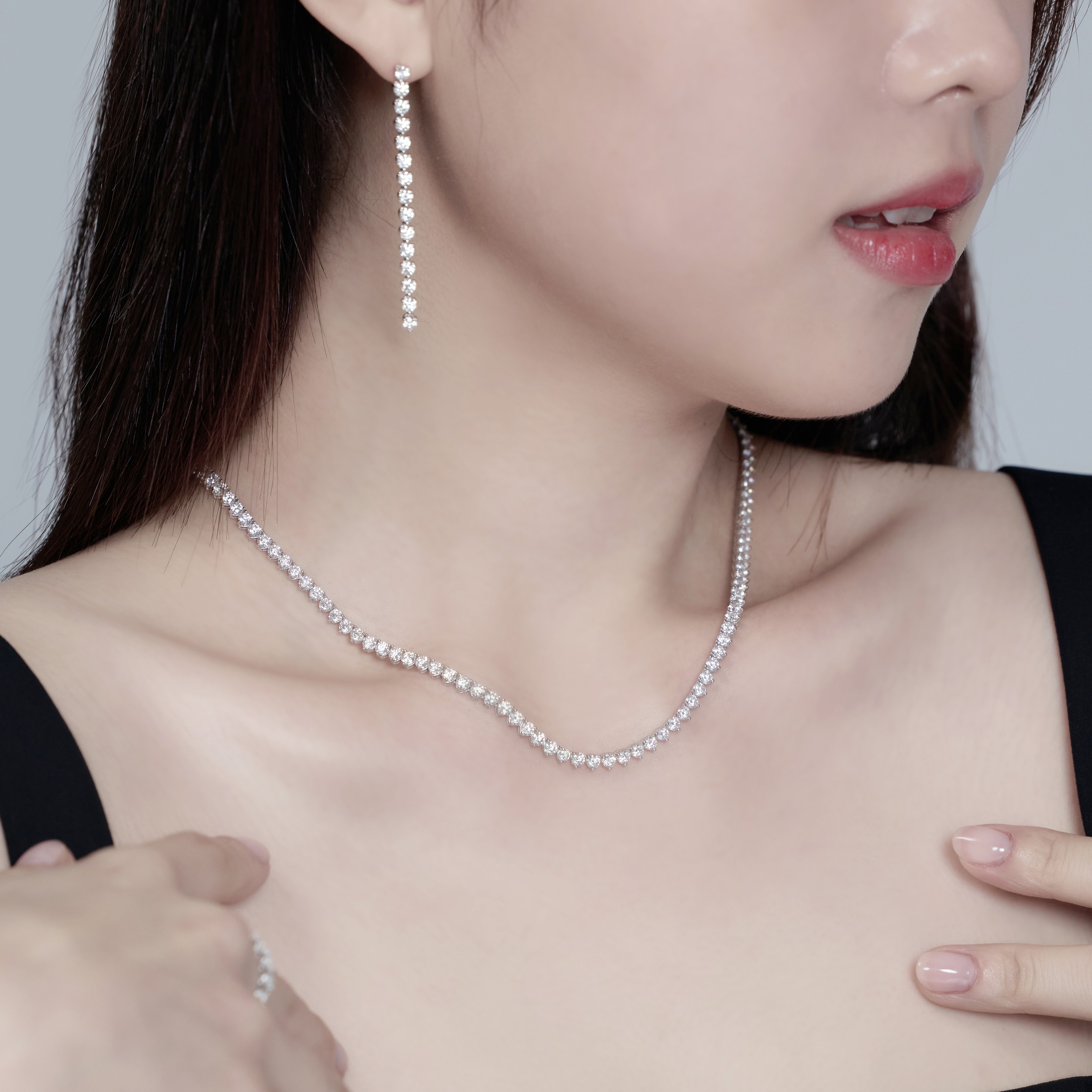 랩다이아 테니스목걸이 1부 3프롱 랩다이아몬드 14k 18k - 상세 이미지 4