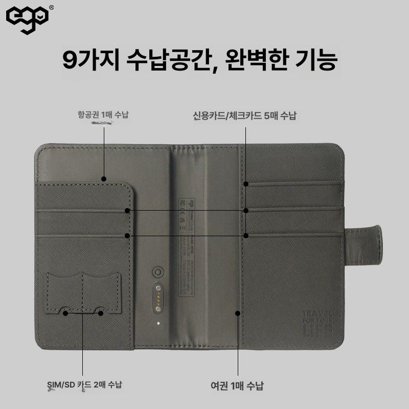 EGO 다기능 여권 보관함 가죽 RFID 여행용 지갑 보호 홀더 티켓 액세서리 분실 방지 블랙 - 상세 이미지 4