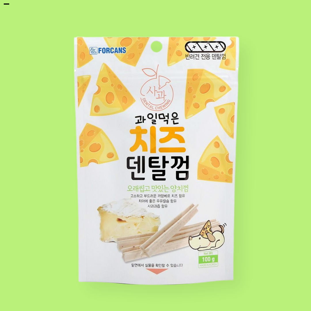 치즈덴탈껌  사과맛 100g 야크치즈 강아지이갈이껌 - 상품 이미지
