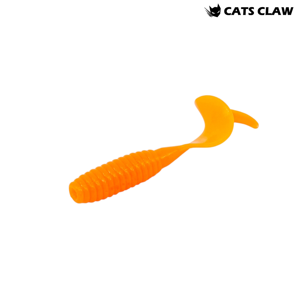 캣츠크로우 B그럽웜 쏘가리웜 광어 양태 농어 우럭 락피쉬웜 021 오렌지, 7.6cm(3인치) - 메인 이미지