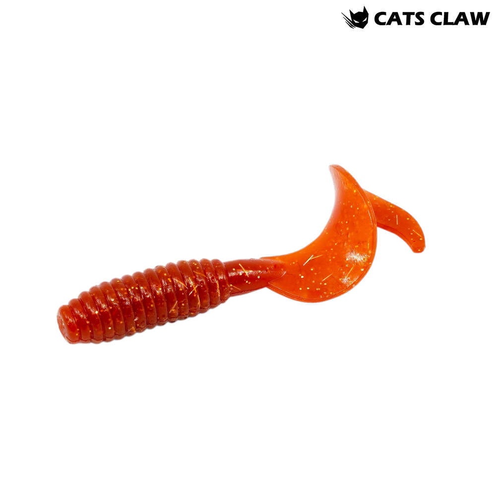 캣츠크로우 B그럽웜 쏘가리웜 광어 양태 농어 우럭 락피쉬웜 019 모터오일 골드, 7.6cm(3인치) - 메인 이미지