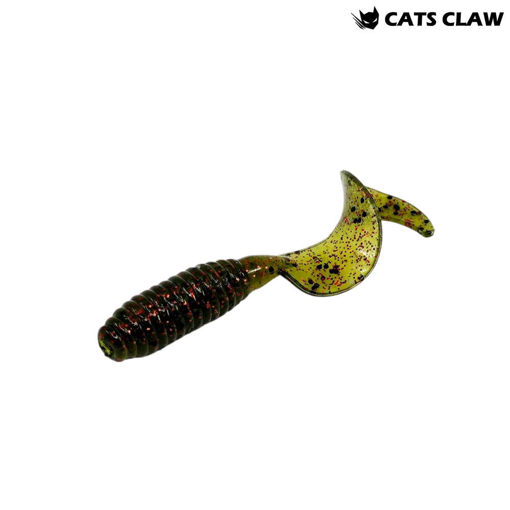 캣츠크로우 B그럽웜 쏘가리웜 광어 양태 농어 우럭 락피쉬웜 026 워터멜론 레드, 7.6cm(3인치) - 메인 이미지