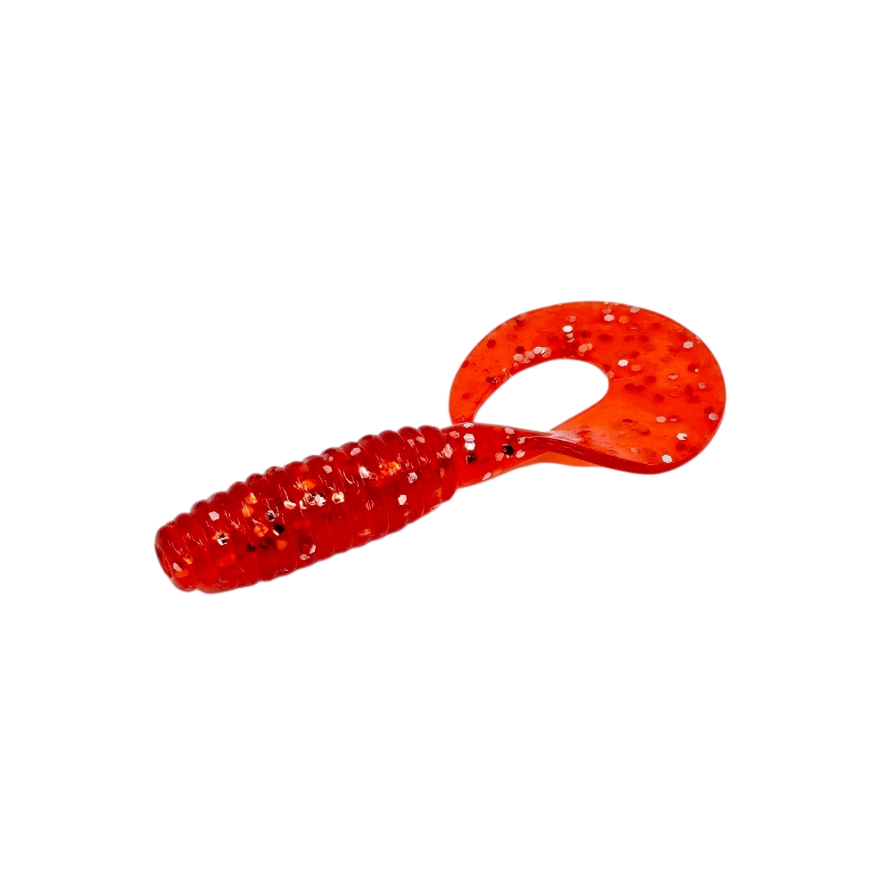 캣츠크로우 B그럽웜 쏘가리웜 광어 양태 농어 우럭 락피쉬웜 005 레드 실버, 7.6cm(3인치) - 상세 이미지 2