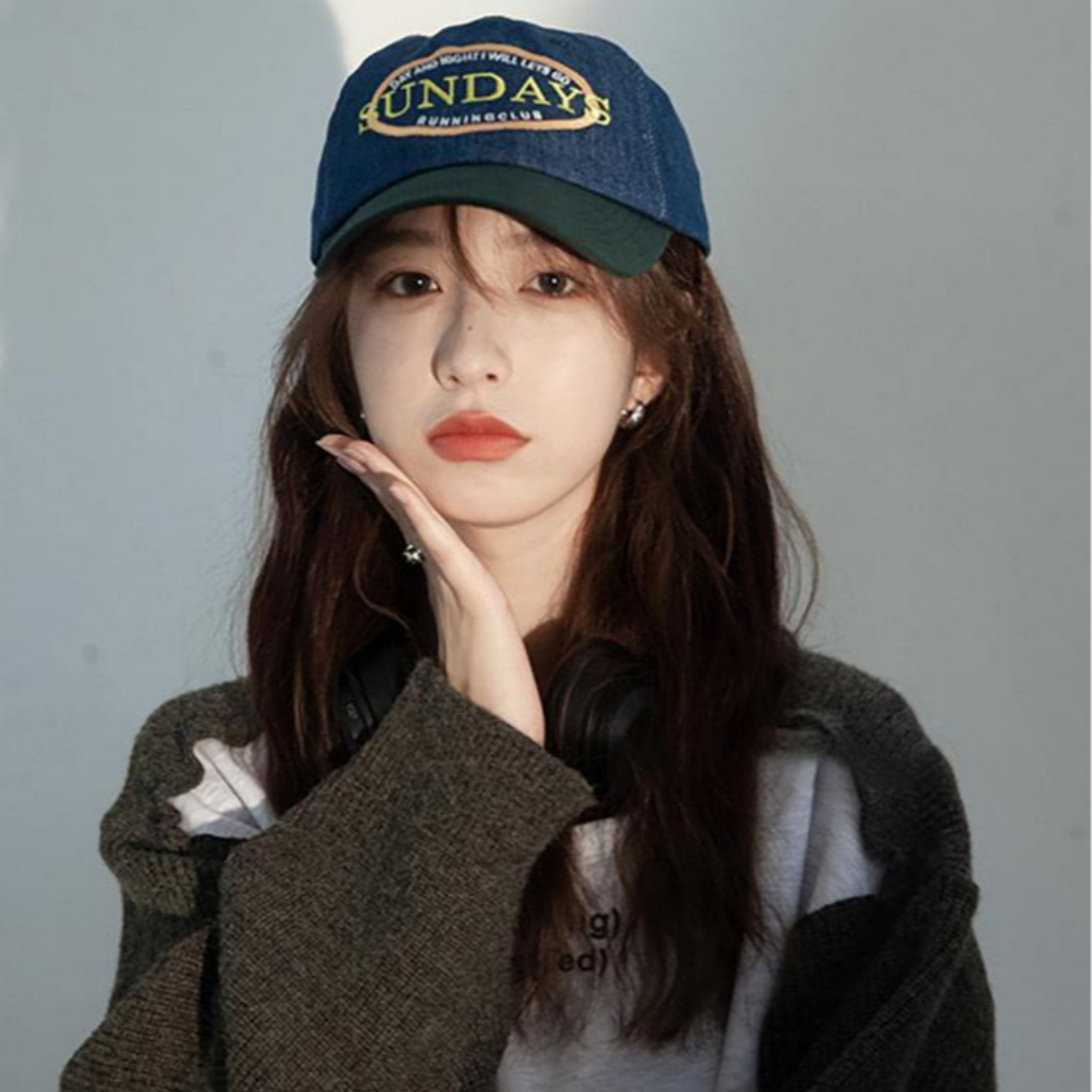 투톤 야구모자 선데이즈 데일리 볼캡 캡모자 로고배색 레터링 소두 자수 - 상세 이미지 2