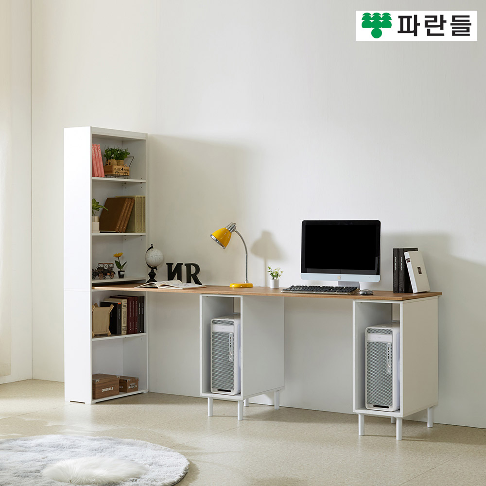 파란들가구 E0목재 LPM 본체형 2000/2400 h형 2인용책상세트 - 메인 이미지