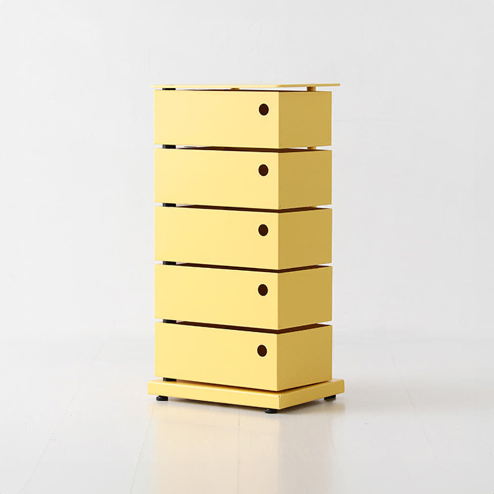 ROTY 회전서랍장 375x260x730mm, 5단, 옐로우 0509.1934 - 메인 이미지