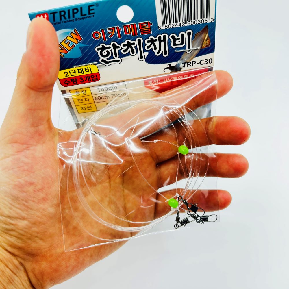 트리플 이카메탈 한치 채비 UV케이무라 갑오징어 오징어 채비(3EA) - 상세 이미지 4