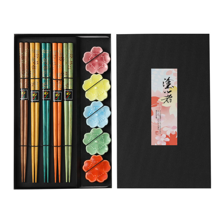 큐트미 벚꽃젓가락5p 벚꽃젓가락받침5p세트 고급 젖가락 1회용 일회용 나무 요리용 조리 - 상세 이미지 4