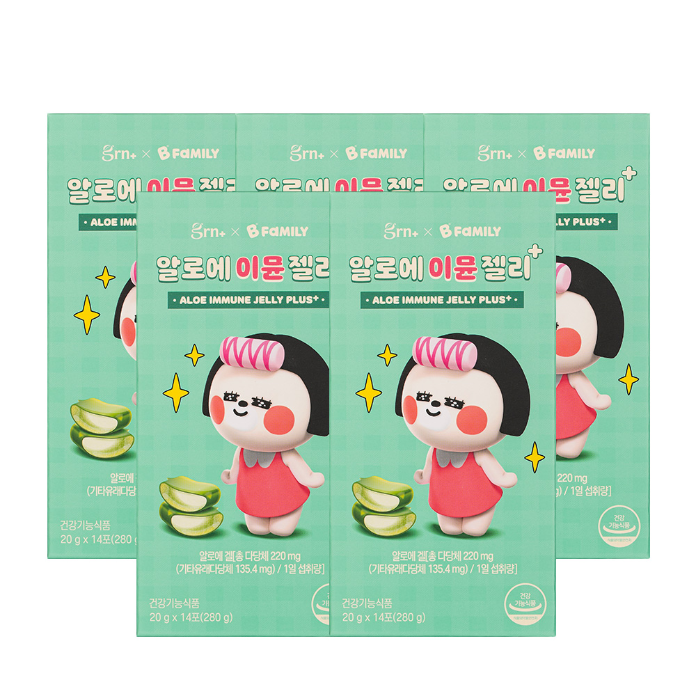 GRN 알로에 이뮨 젤리 겔 다당체 피부 장 면역력 14포 X 5개 - 상품 이미지