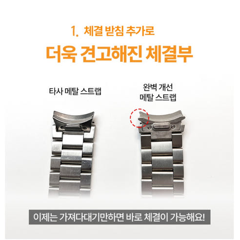 갤럭시워치 원버튼 링크 브레이슬릿 메탈 스트랩 이미지