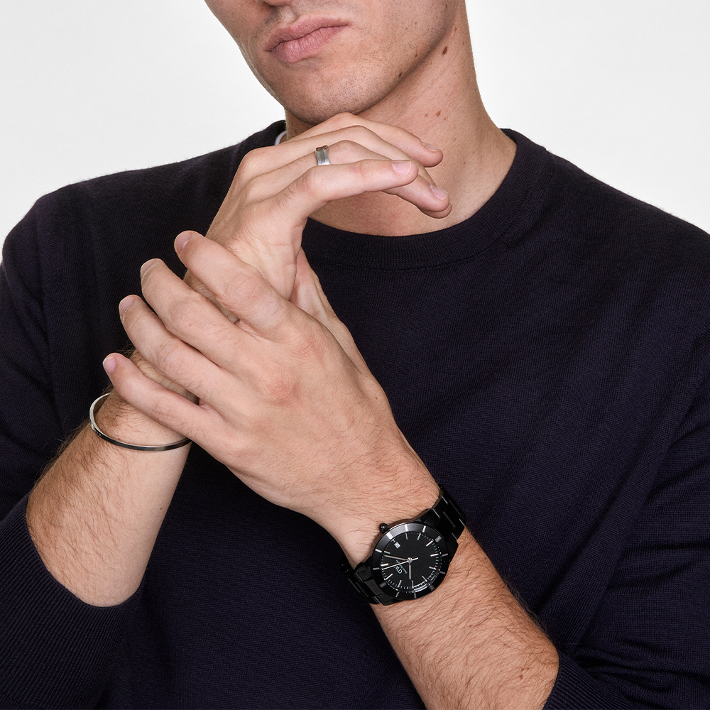 다니엘 웰링턴 ICONIC PARADIGMA LINK BLACK 올블랙 메탈 남자워치