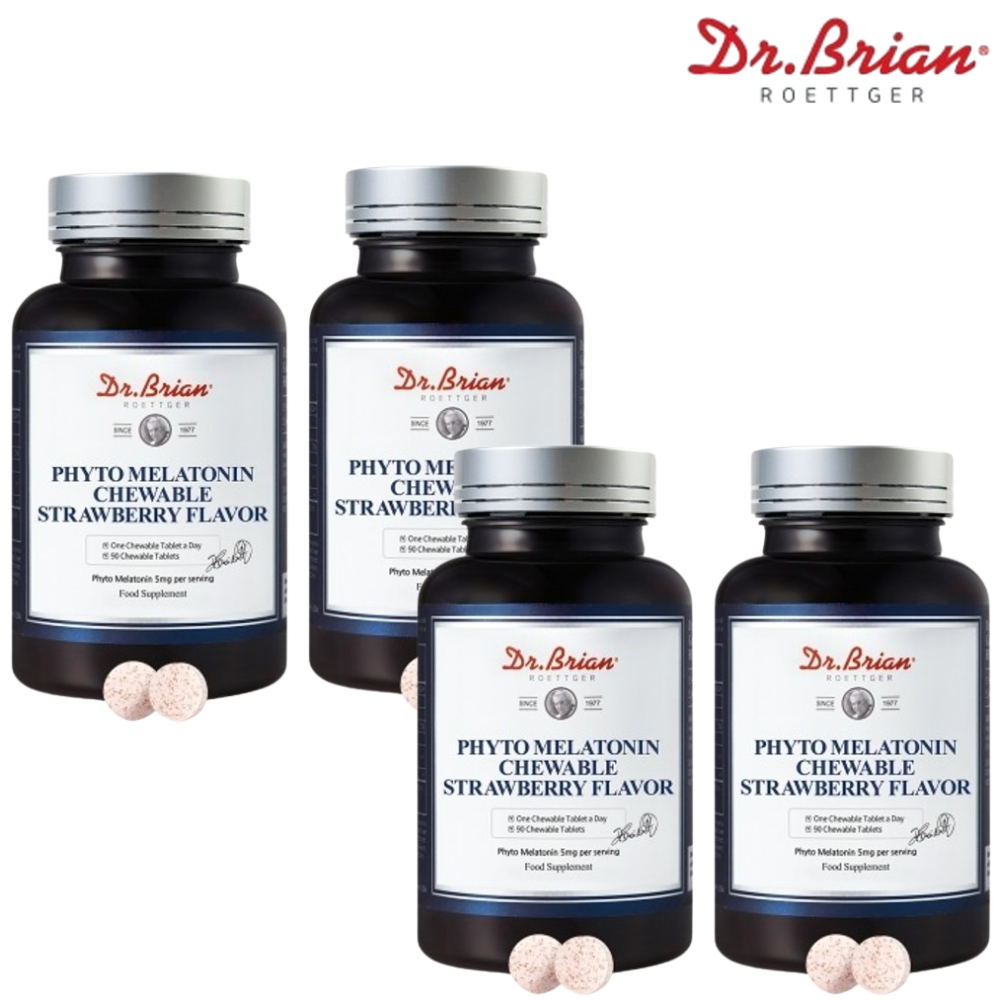 닥터브라이언 식물성 멜라토닌 정 츄어블 5mg 딸기맛 90정 4병 12개월 테아닌 트립토판 - 메인 이미지