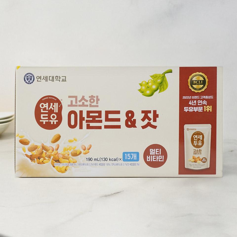 메가마트 연세우유 아몬드&잣두유 파우치 190ml x15 - 메인 이미지