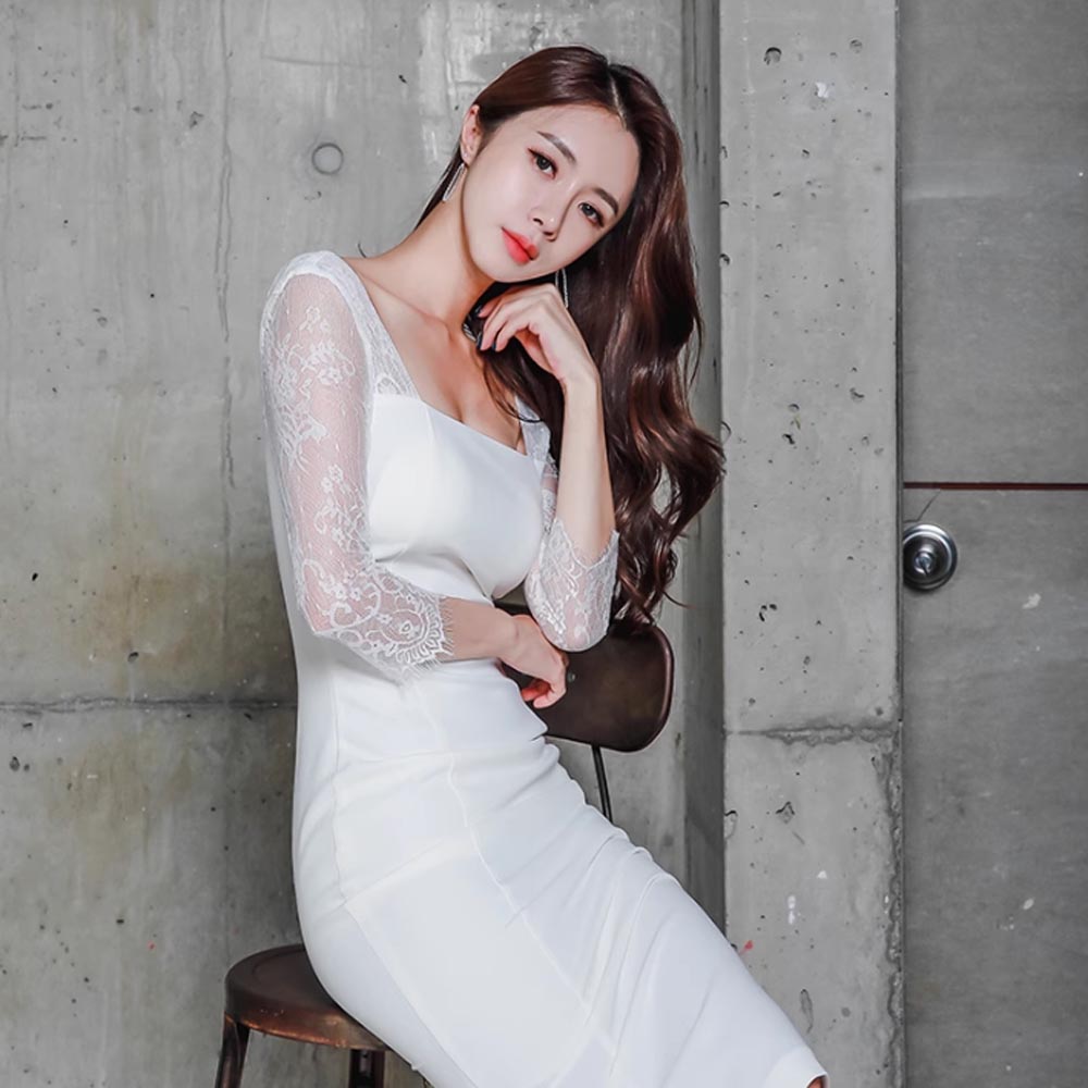 스퀘어넥레이스원피스 소매레이스ops - 상세 이미지 2