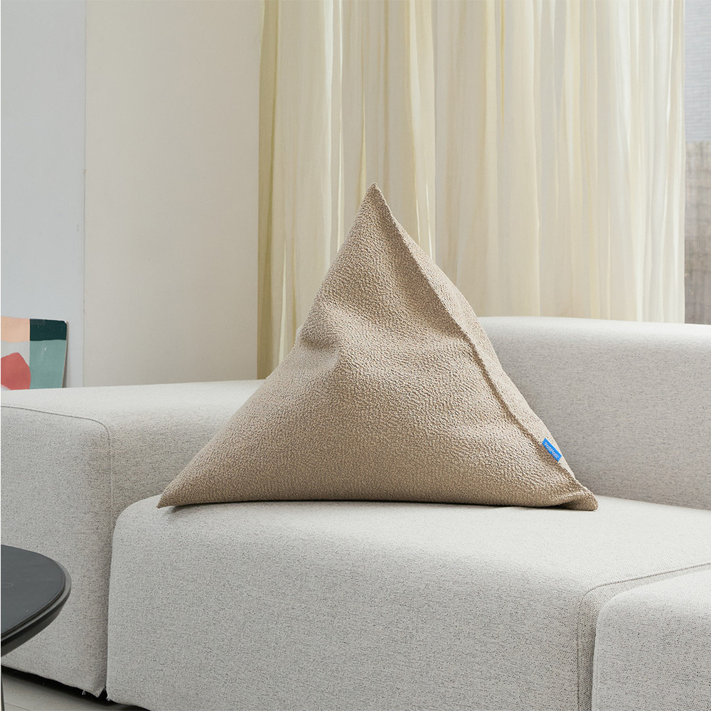 [빈백 환승] 폴리몰리 301B 부클레 삼각 쿠션 겉커버와 속커버 (충전재 불포함)