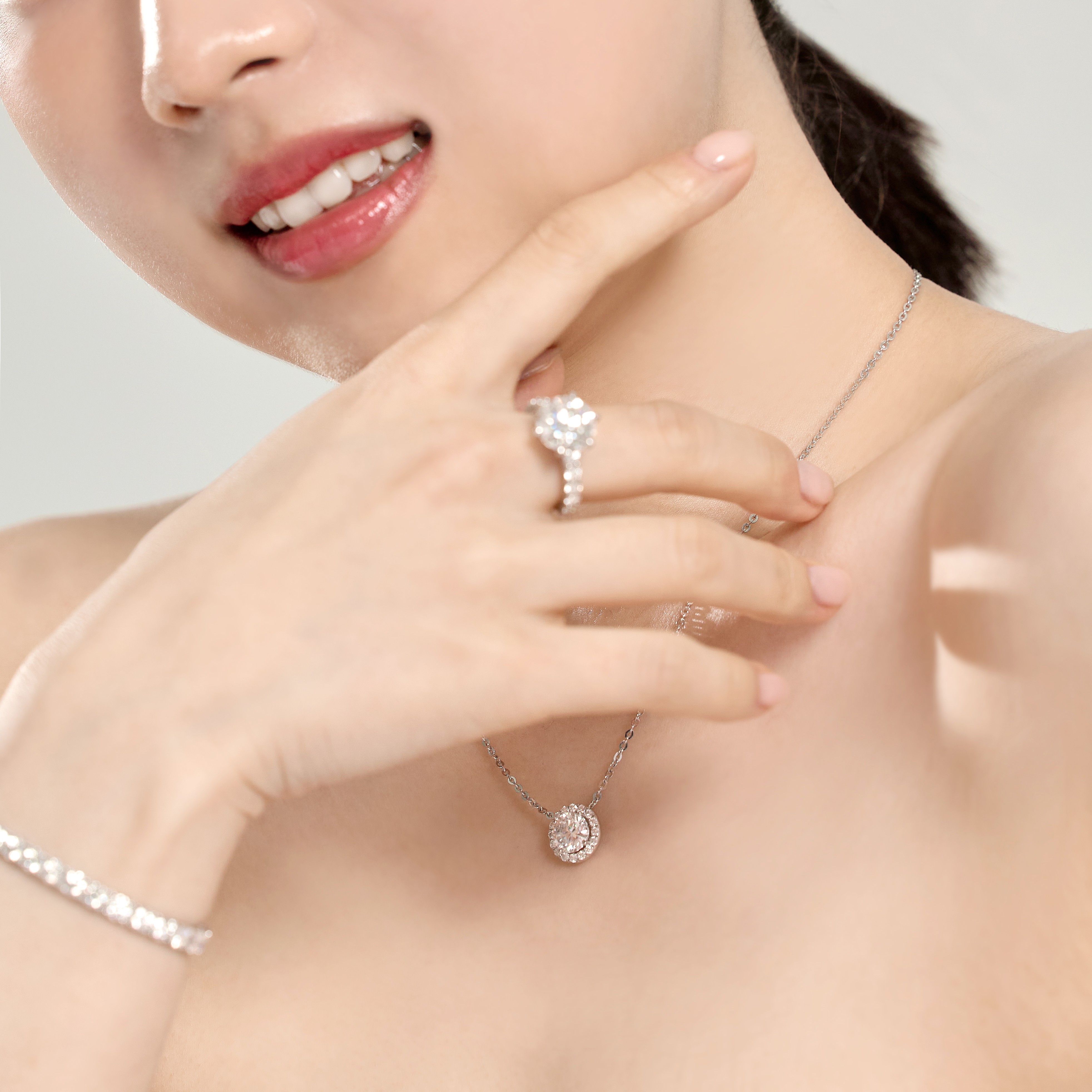 랩다이아 목걸이 헤일로 2캐럿 랩다이아몬드 IGI 14k 18k - 상세 이미지 5