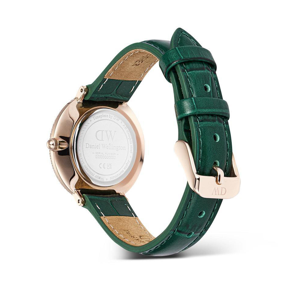 다니엘 웰링턴 CRYSTALLINE BEZEL GREEN CROC 여성 가죽 손목시계 - 상세 이미지 4