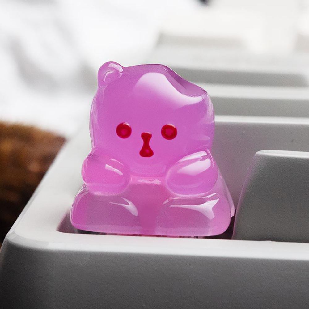 포인트키캡 귀여운 아티산 ESC 동물 젤리곰 LED투과 기계식키보드 커스텀키캡 포도곰