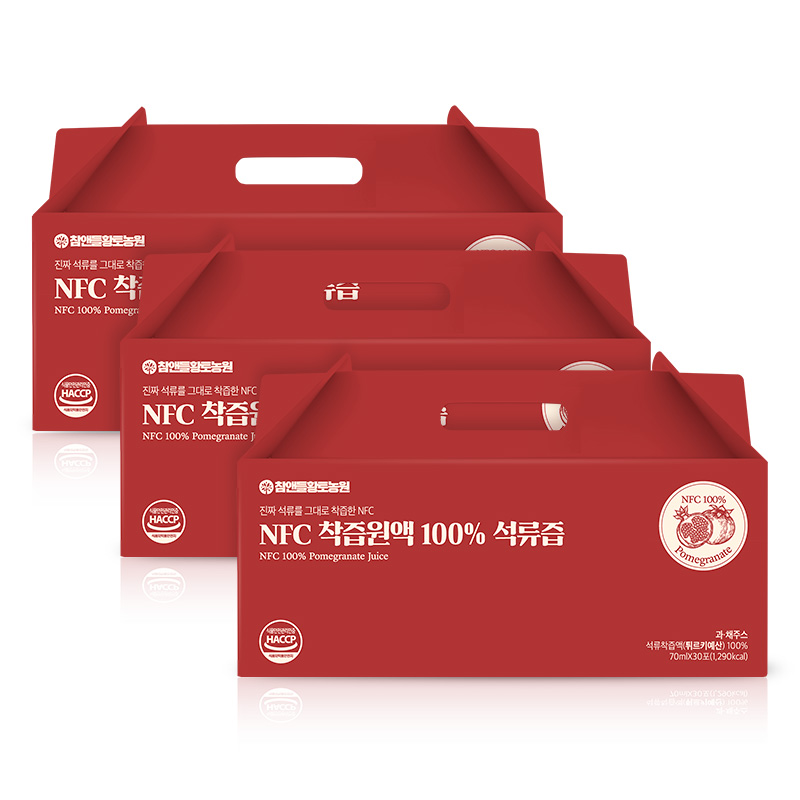 참앤들황토농원 착즙 석류즙 70ml 30포, 4개