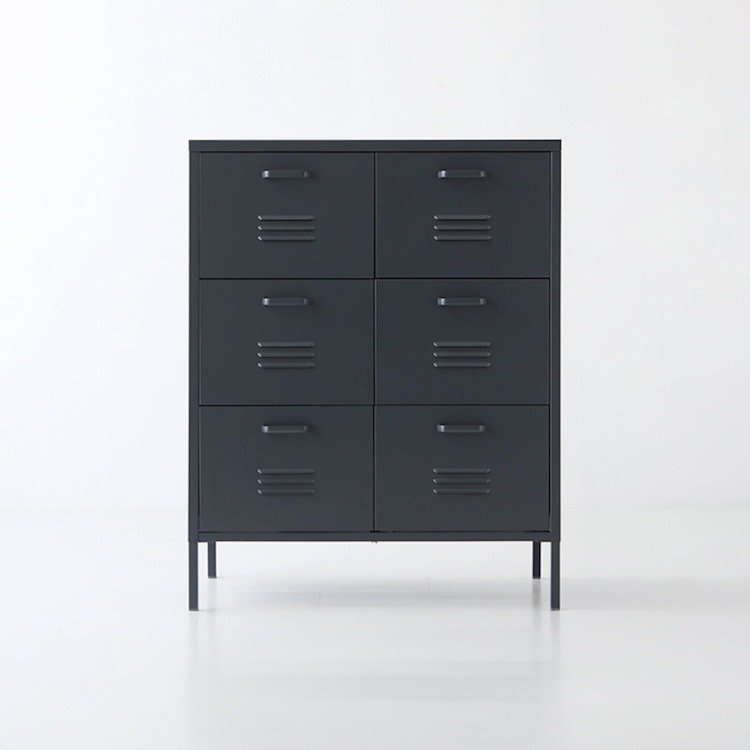 MKB 캐비넷 수납장 6칸 8001015 800x400x1015mm, 3단, 다크그레이 1895.8219 - 상품 이미지