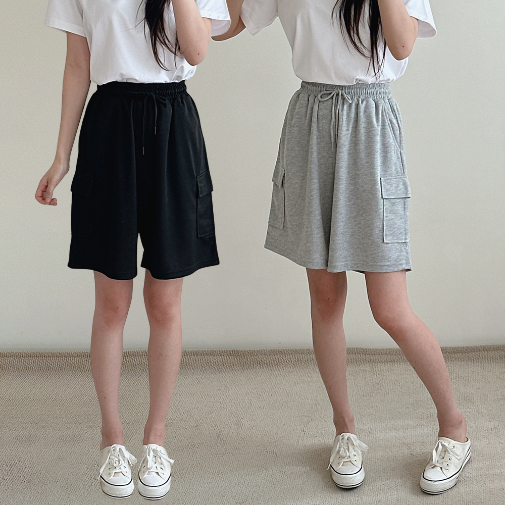 여성 반바지 트레이닝 카고 스판 밴딩 여름 하이웨스트 키작녀 팬츠