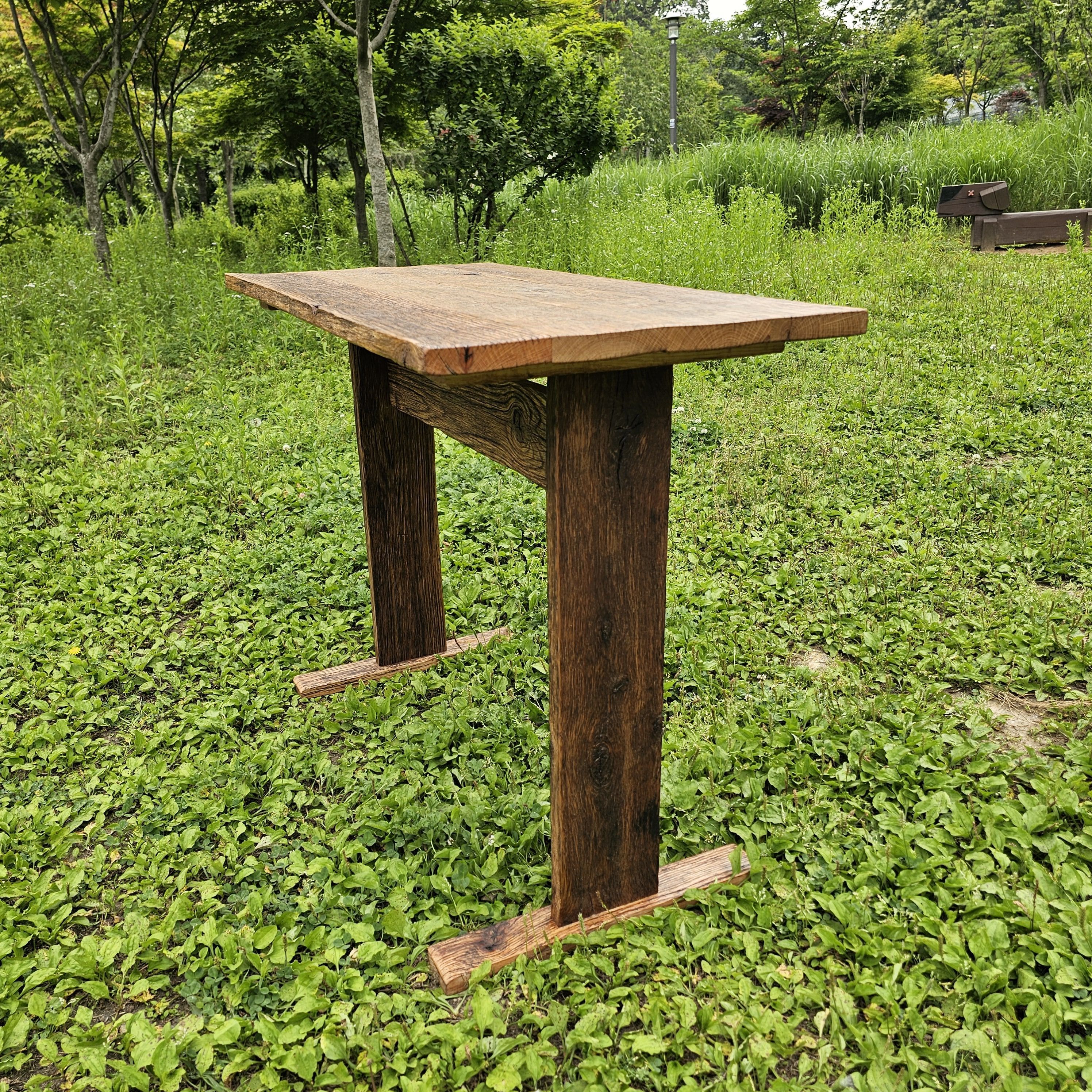 100년 이상 된 올드오크 빈티지 엔틱 러스틱 고재 작업 책상 테이블 주문제작