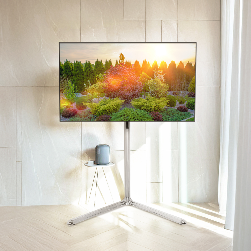 TV스탠드 이젤형 티비 거치대 163cm(65인치) 189cm(75인치) V타입 메탈 크롬