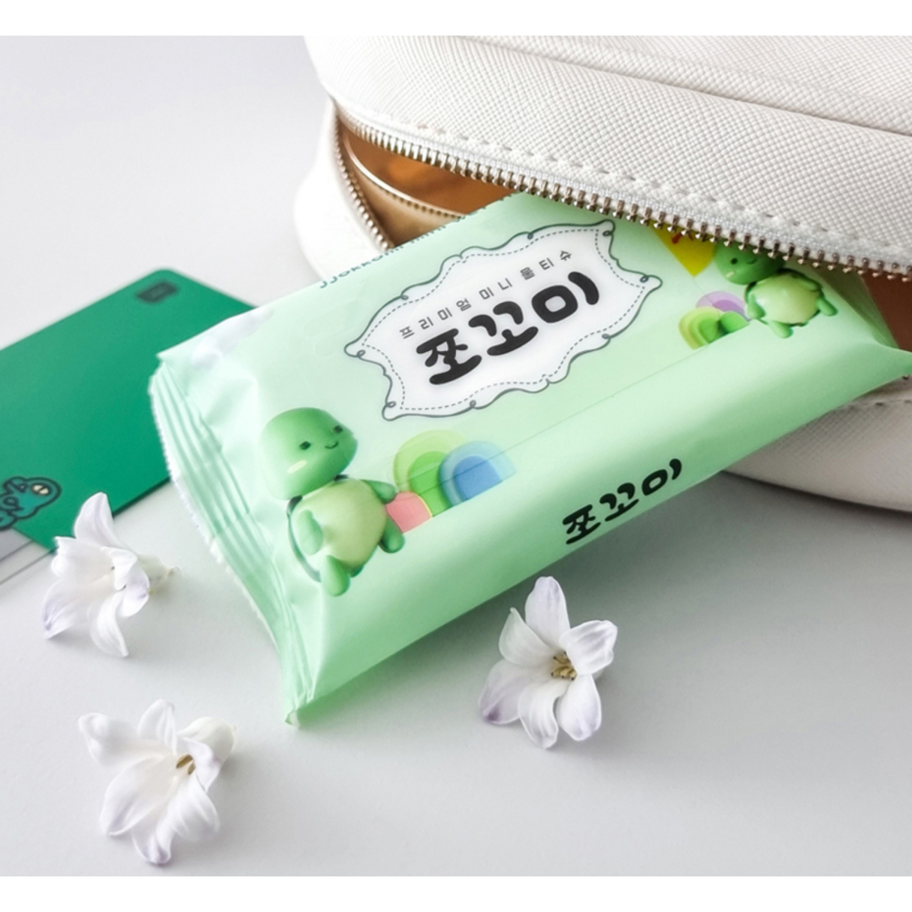 초소형 포켓 물티슈 휴대용 초미니 일회용 아기 여행 등산 출장 소풍 나들이