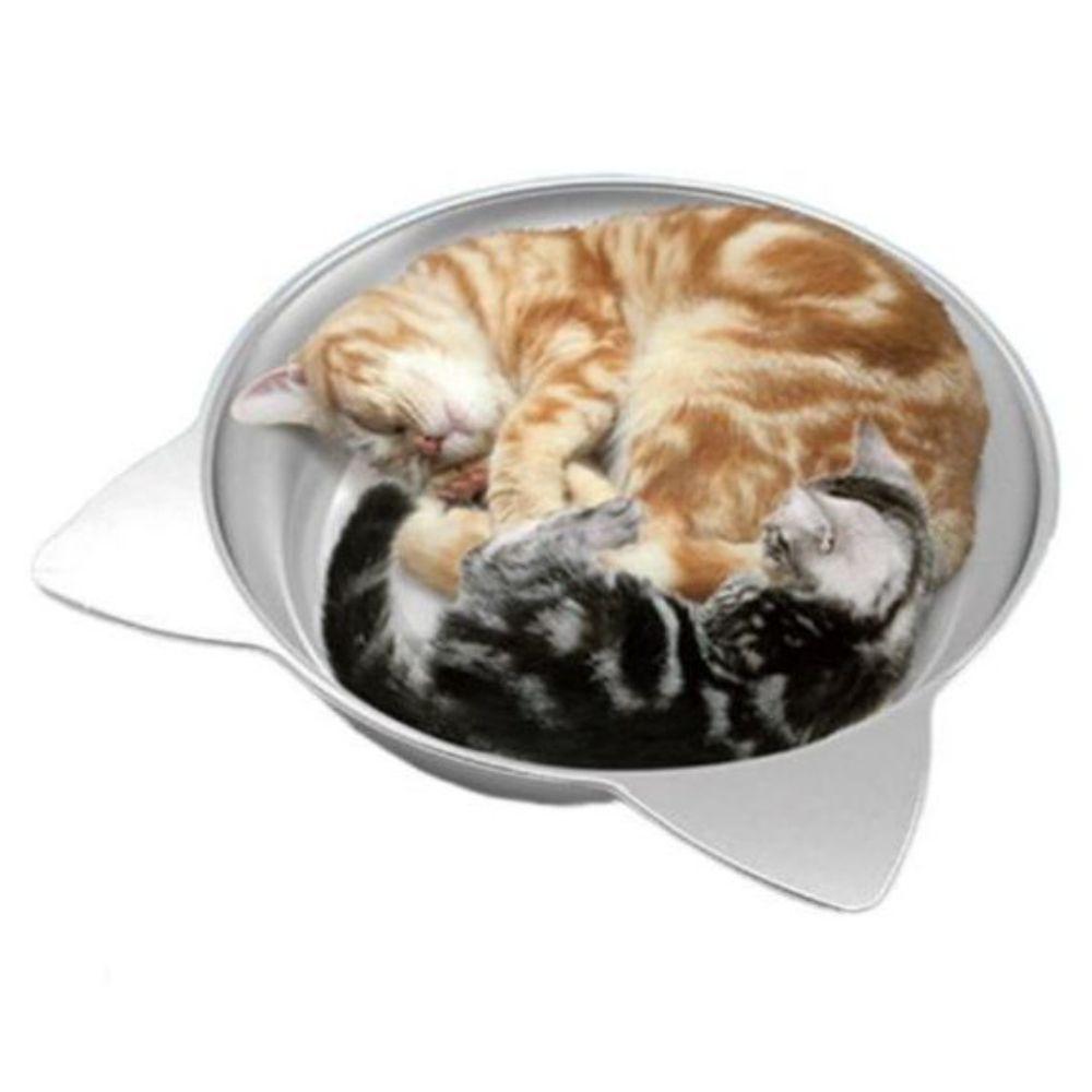 고양이 강아지 더위 집 쿨 하우스 냉각 더울때 바구니 플랫+고양이 귀 S 직경 38cm (5kg 이내) - 상품 이미지