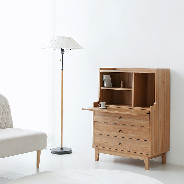 CAMIU 콘솔수납장 CHM11080 800x400x1100mm, 4단, 캄포어베니어 5500.6752